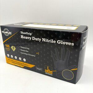 TitanFlex Thor Grip Heavy Duty Nitrile Gloves Black size L 8mil 100ct/box